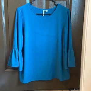 Womens bell sleeved teal blouse!